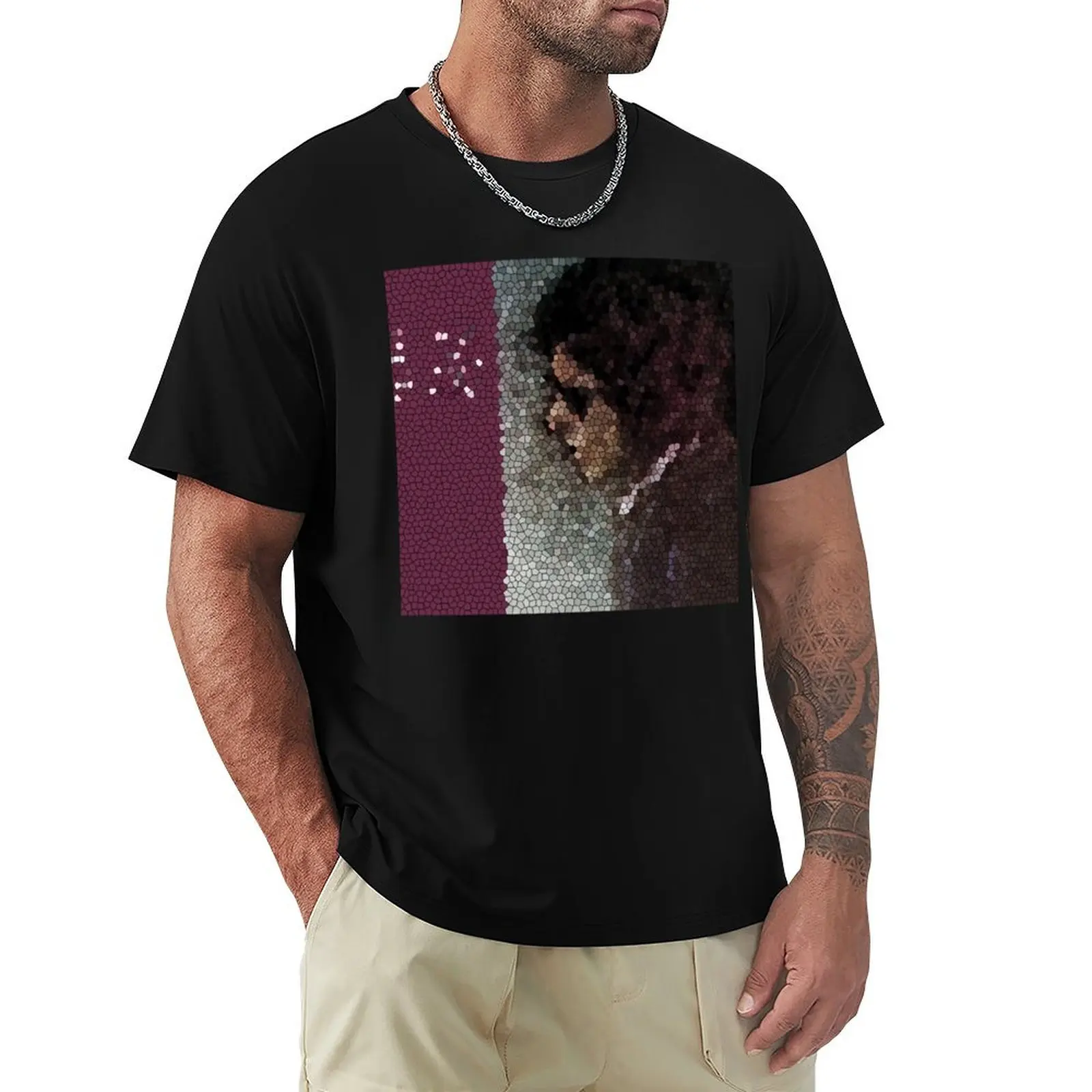 Blood on Tracks Mosaic T-Shirt Soft Touch Basic Cotton T-Shirt