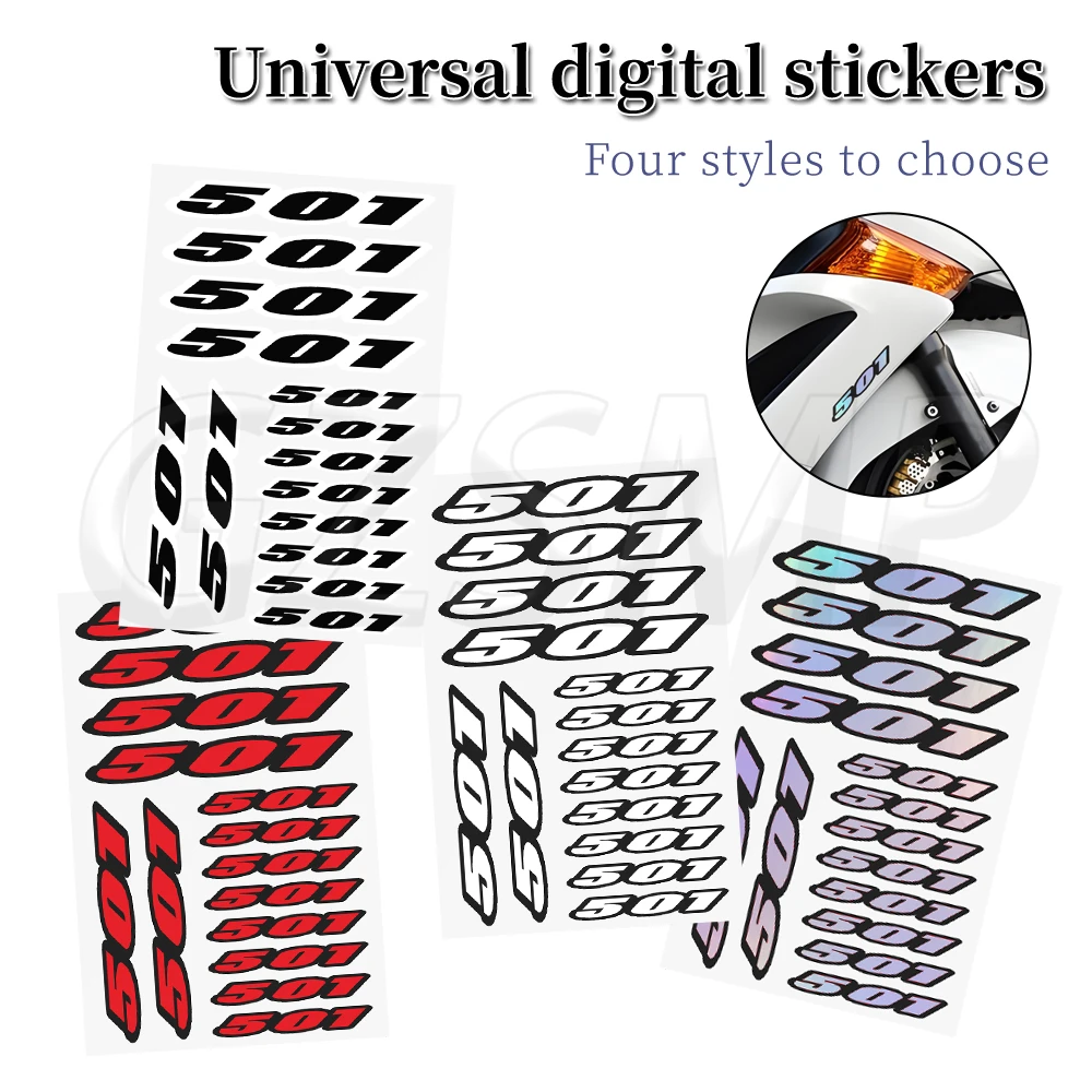 

Motorcycle Stickers Number 501 Motorcross Body Windshield Fuel Tank Helmet Deco Decals Fit for HUSQVARNA FE 501 FE501S