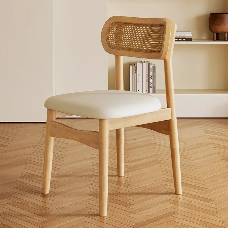Dining Chair Chinese Antique Solid Wood Rattan Chair Hotel Backrest Restaurant Dining Table Leisure Chair