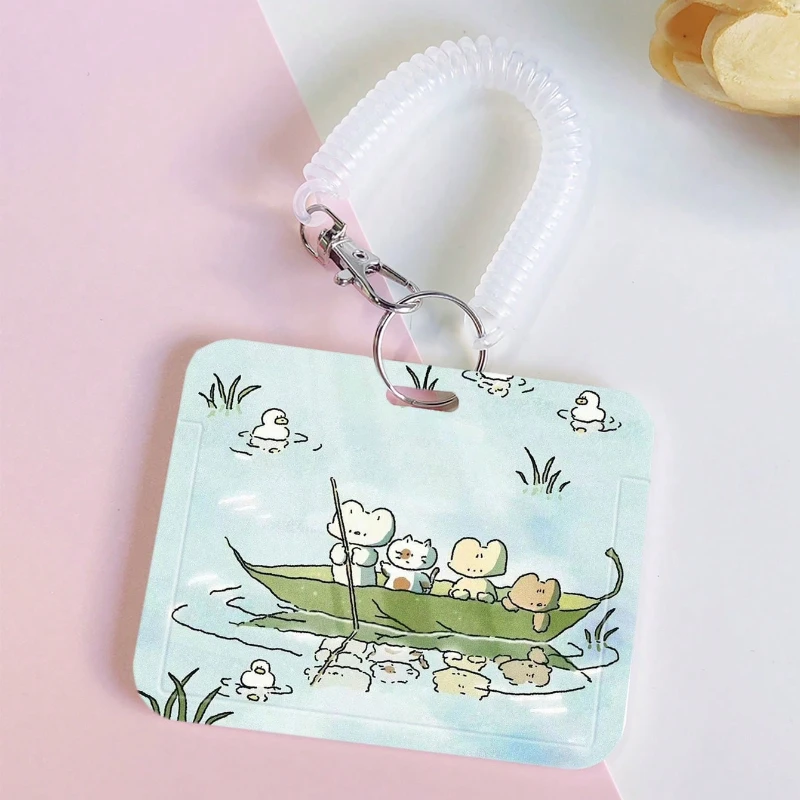 حقيبة واقية بحبل مرن للحيوانات الصغيرة اللطيفة ، حقيبة حماية بطاقة المدرسة ، سلسلة المفاتيح ، بطاقة الوصول إلى الحرم الجامعي ، البطاقة المصرفية ، الطالب #4