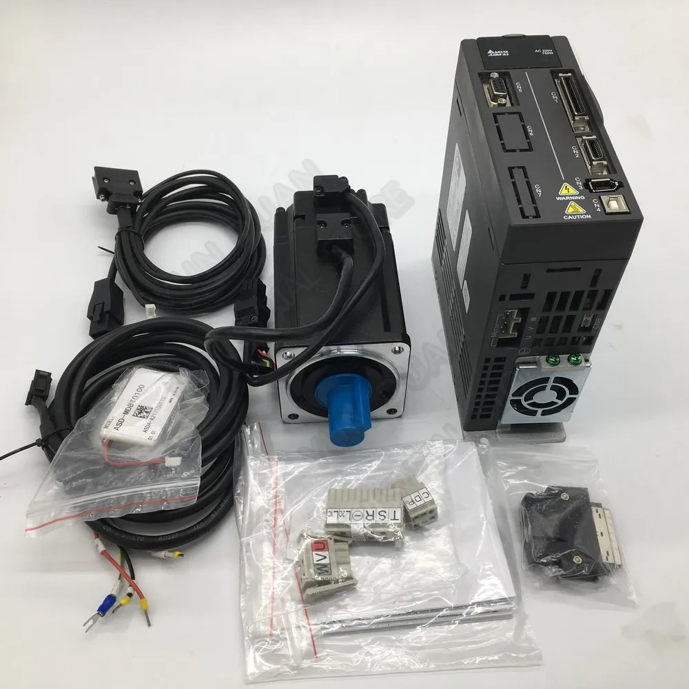 

New Delta A2 750W 0.75KW 220V 2.39Nm 3000rpm NEMA32 80MM ASD-A2-0721-L ECMA-C10807RS AC servo motor drive kits with 3m Cable