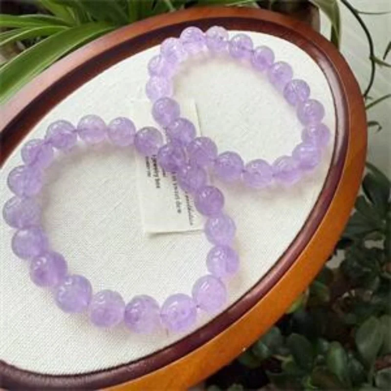 

11MM Natural Lavender Amethyst Mosaic Bead Bracelet Women Fashion Reiki Healing Energy Gemstone Wrist Jewelry Holiday Gift 1PCS