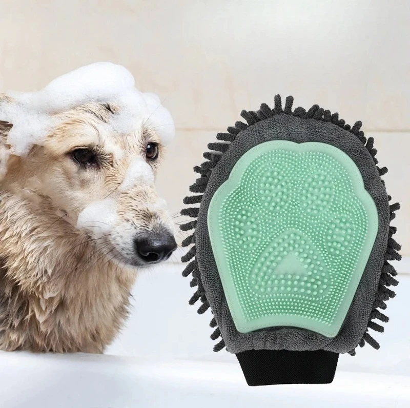 

2 шт., товары для домашних животных, перчатки для ванны для домашних животных, двусторонняя чистящая массажная щетка для собак, массажная щетка для ухода за кошками