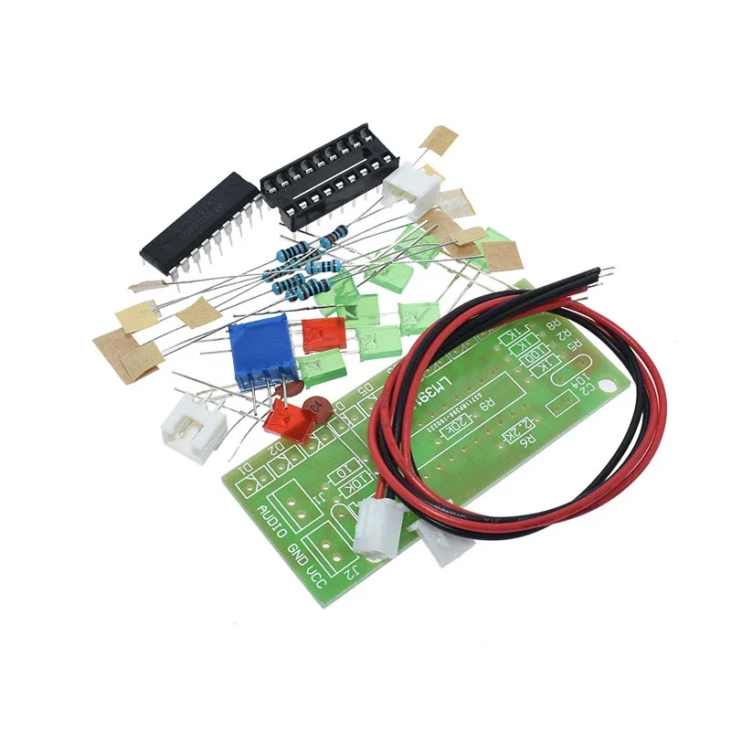 LM3915 DC 9V-12V 10 LED analizator widma dźwięku Audio zestaw wskaźnik poziomu DIY elektoronics lutowanie zestaw laboratoryjny