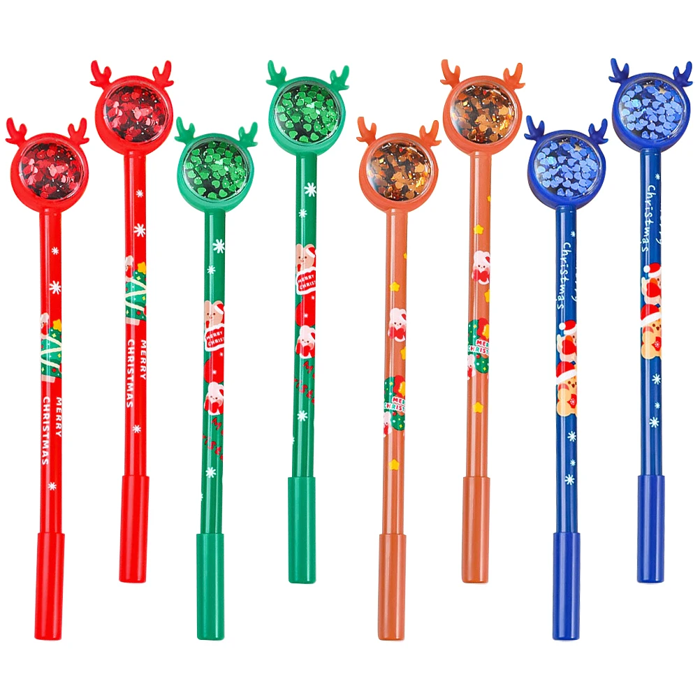 

8 Pcs Novelty Christmas Pens Multipurpose Cute Cartoon Presents