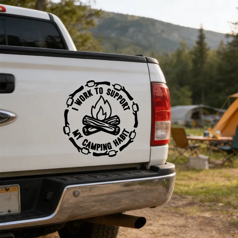 Funny Camping Quote Car Sticker Waterproof Engraved Vinyl Decal Наклейка Для Автомобиля Outdoor Adventure Decor