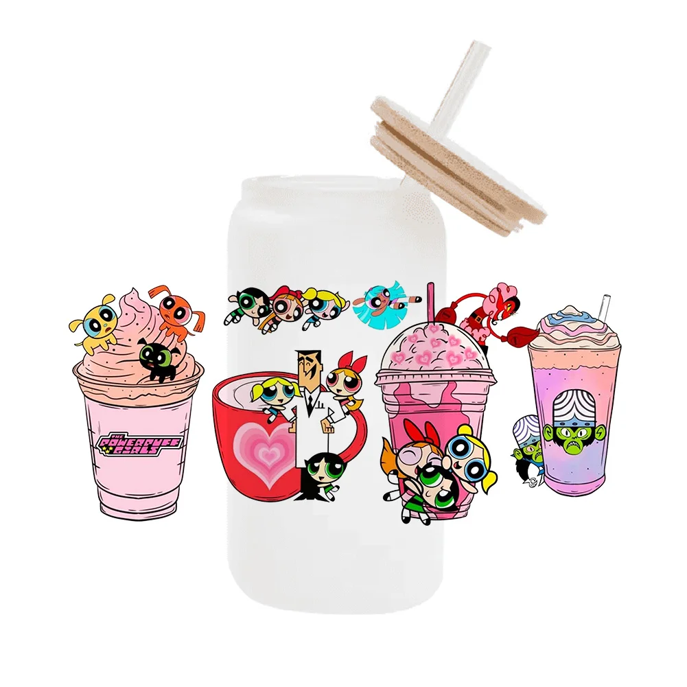 

11x24cm Cartoon Girls Flying UV DTF Wraps Sticker DIY For 16oz Glass Cup Waterproof Decals Phone Case Girls Sticker