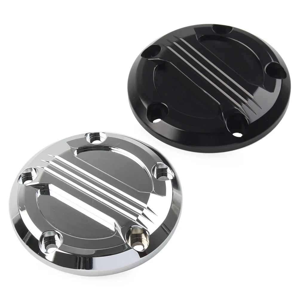 5 Holes Motorcycle Timing Point Cover Aluminum For Harley Twin Cam Touring Electra Glide 1999-2017 Chrome/Glossy Black