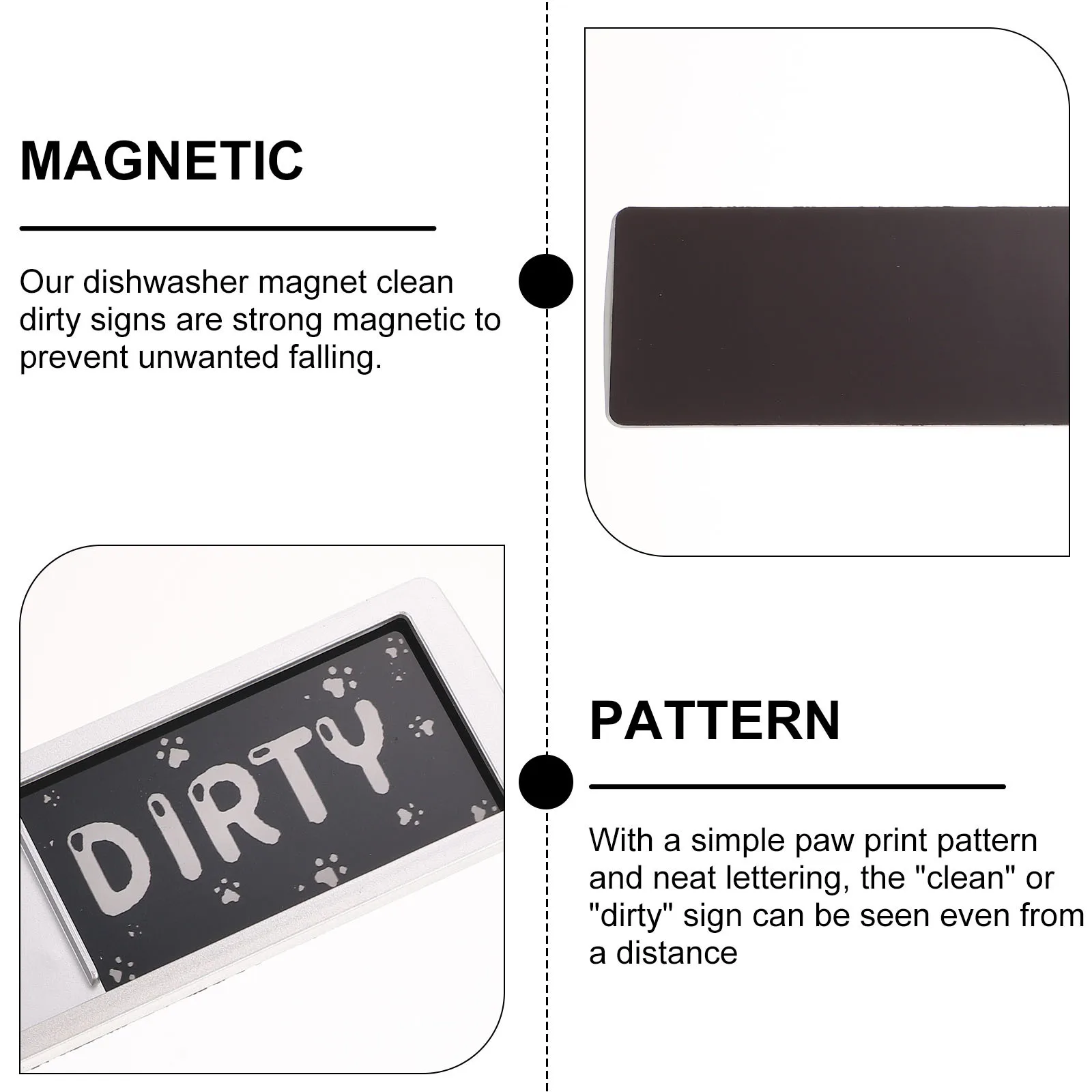 مغناطيس غسالة الأطباق مزدوج الجانب علامة قذرة نظيفة مع نمط مطبوعات مخلب رؤية عالية الدقة لغسل ثلاجة غرفة الغسيل في المطبخ #1