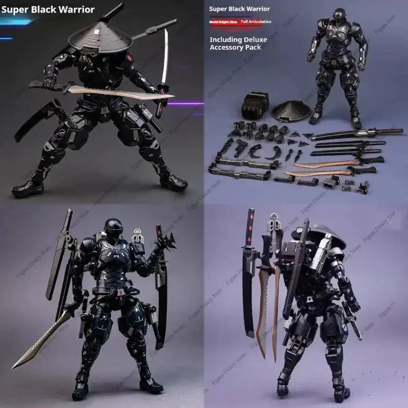

Special Offer 22cm Super Black Warrior SC001 Snake Eyes Action Figure 1/10 Scale Mecha Ninja Articulated Collectible for Fans