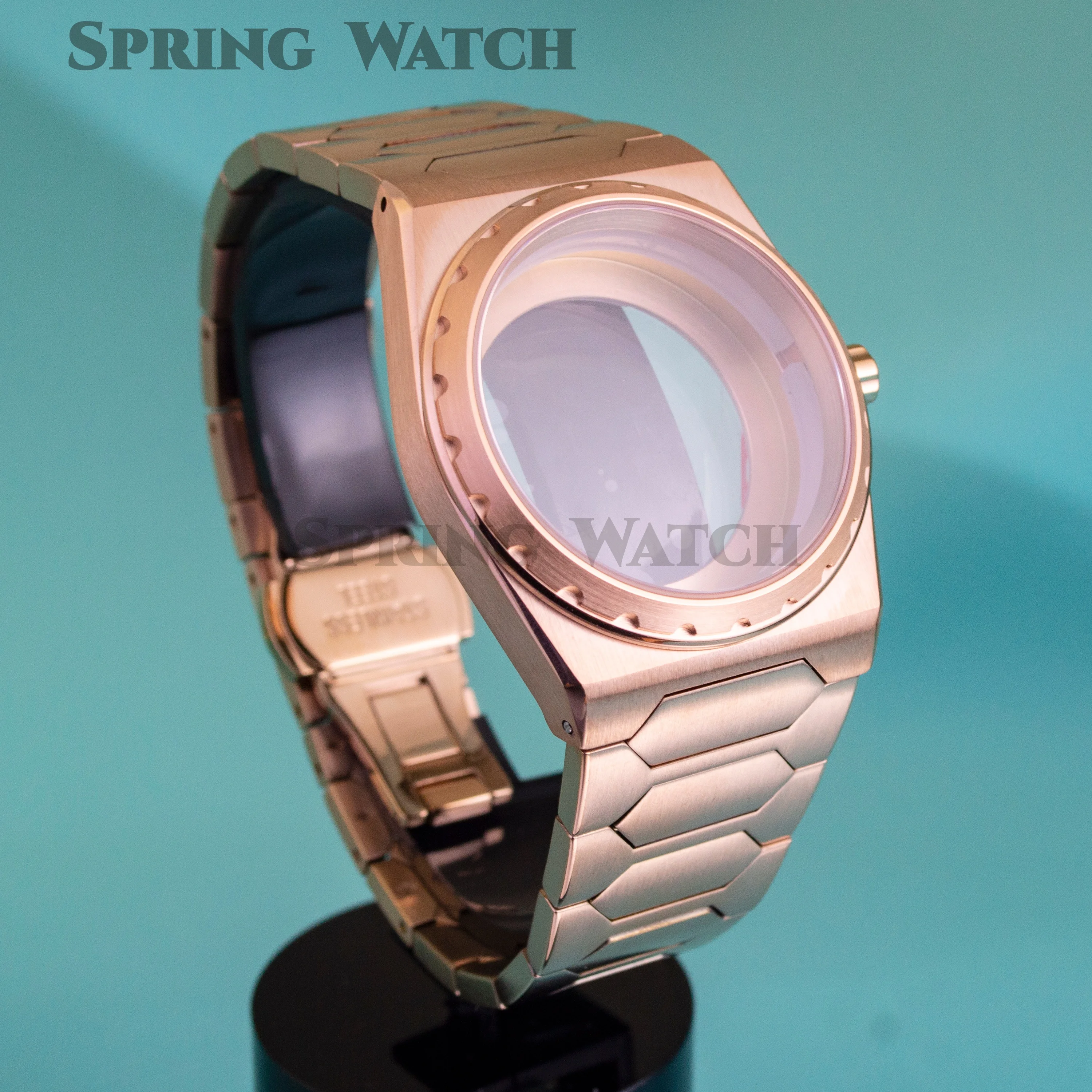 37mm Rose Watch Case VC222 Case Sapphire Glass for NH35 Nh36 Automatic Movement 10ATM Waterproof Case Stainless Steel Watch Case