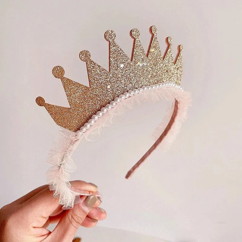 ZANLLOY Fashion Cute Shiny Star Tulle Birthday Girl  Boy Party Cartoon Hair Band Princess Headdress Hair Accessories Crown Gift