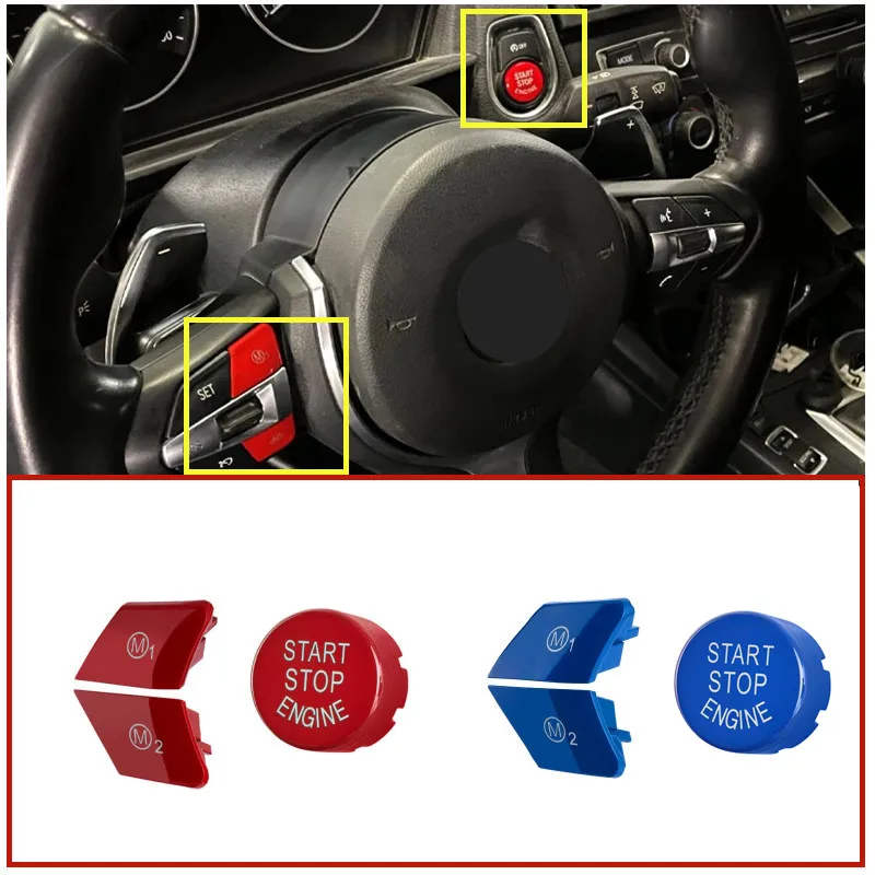 Car Steering Wheel M1 M2 Button & Start Engine Switch Button For BMW M3 M4 M5 M6 X5M X6M F10 F15 F16 F30 F34 F36 M Sport