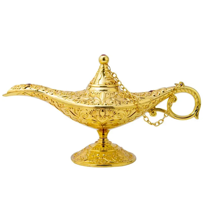 

European Creative Retro Vintage Aladdin Magic Lamp Wishing Light Crafts Home Living Room Desktop Ornaments Decoration Figurines