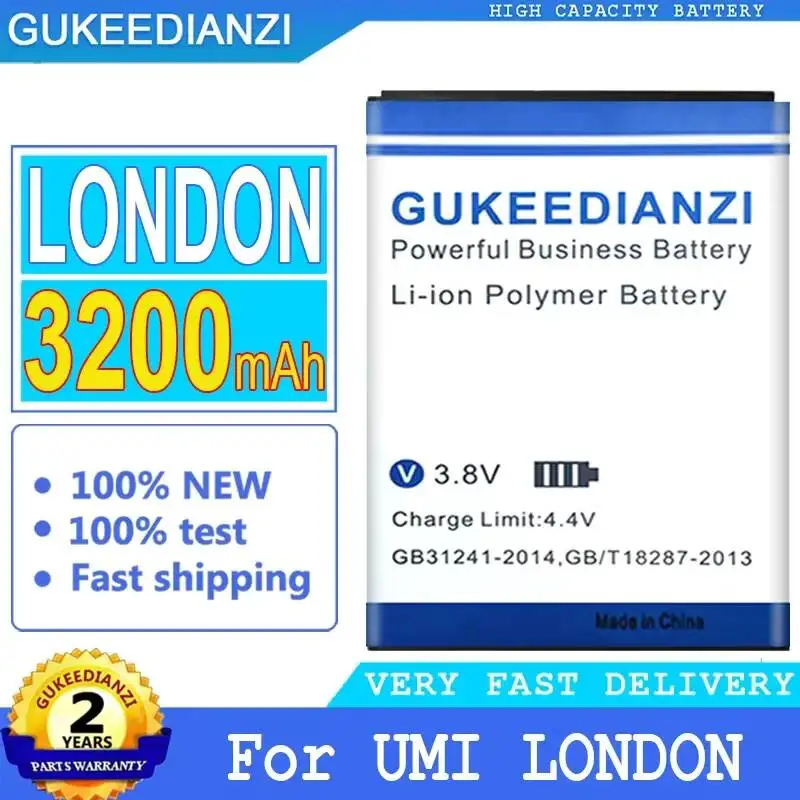 Аккумулятор для мобильного телефона 3200 мАч, долговечный, для Umidigi Umi London