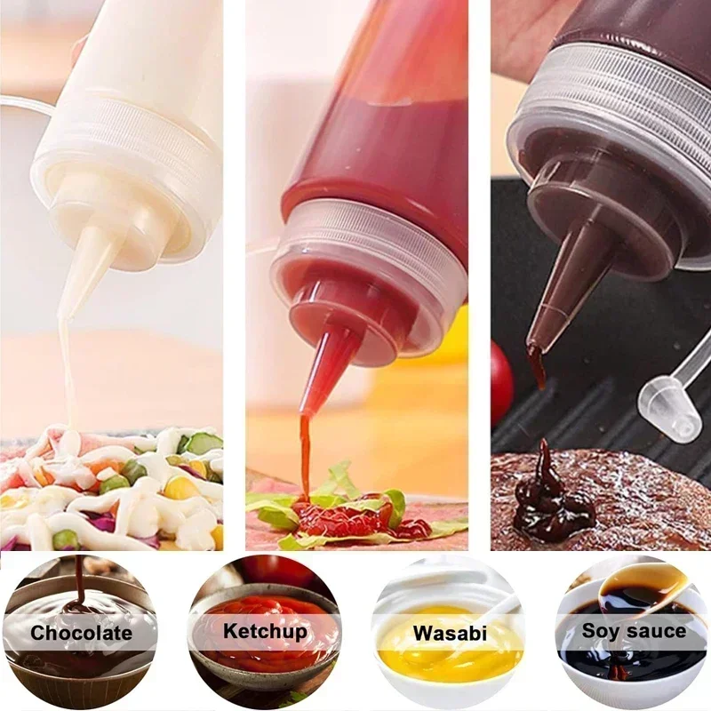 Botellas Vacías de plástico PE para aceite de barbacoa, envases multiusos para salsas, Ketchup, 1 piezas, 120ml-1000ml