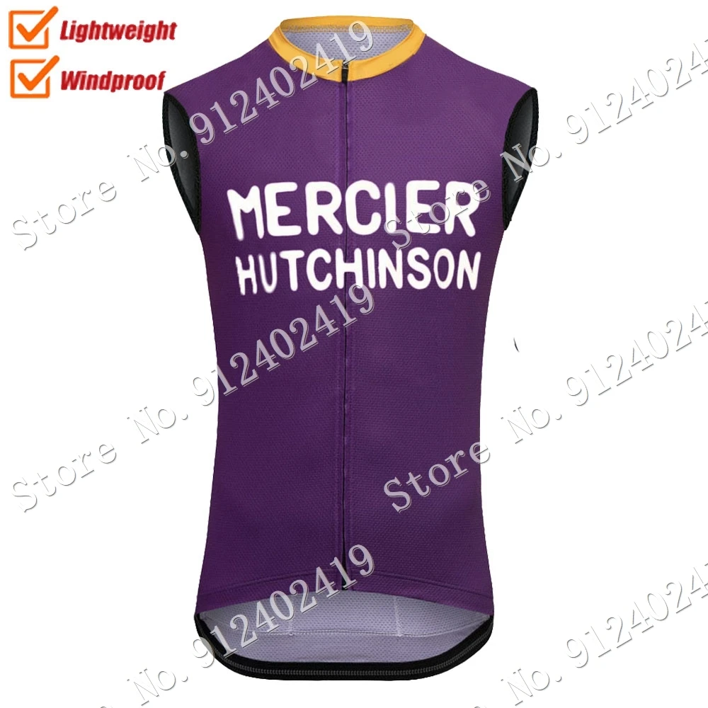 Retro Mercier Cycling Vest Windproof Lightweight Wind Vest Race Road Cycling Jersey Sleeveless MTB Ropa Ciclismo