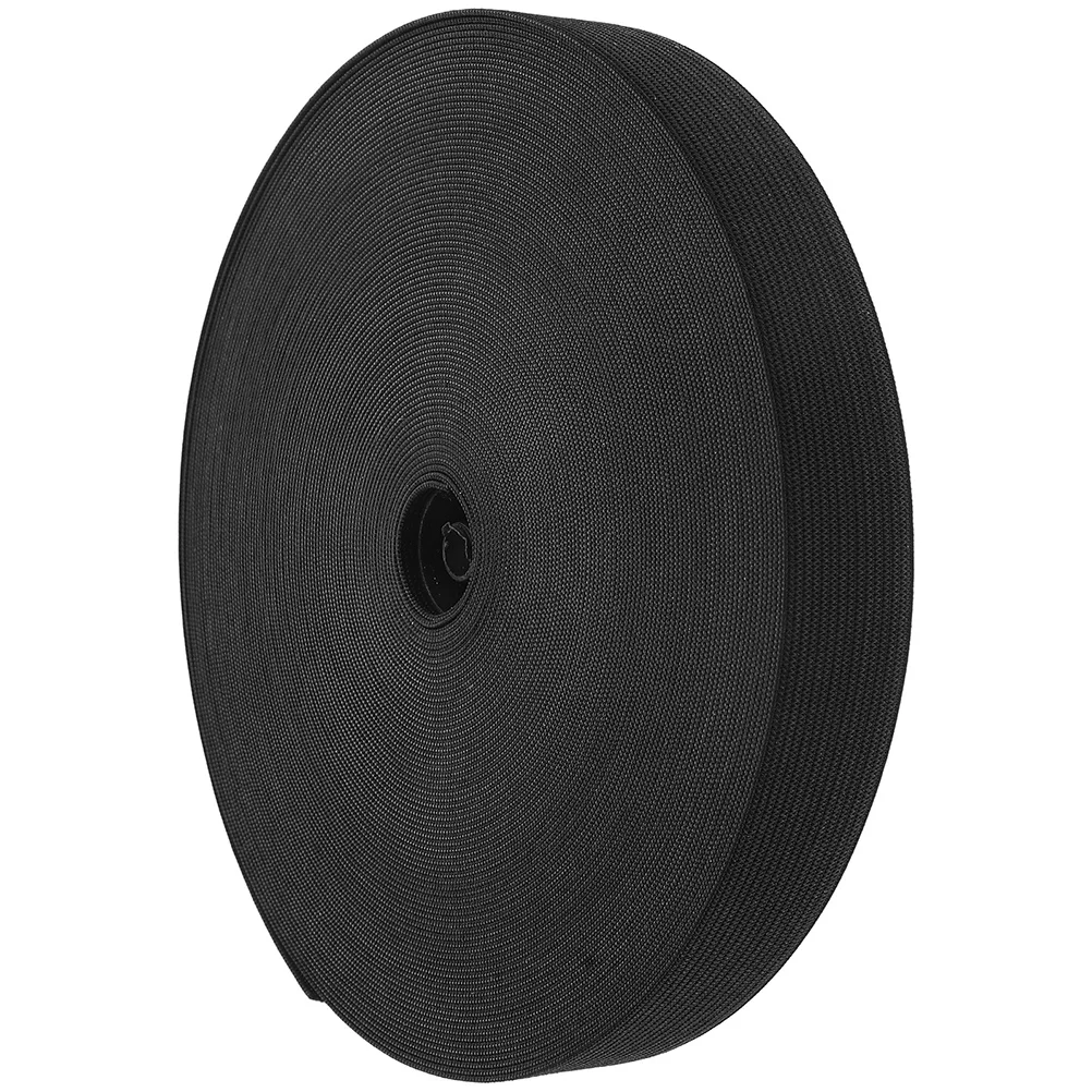 

25M Black Thick Elastic Band 15mm Polyester Sewing Strap High Elasticity Pants Waist Headband Knitted Cloth Tool