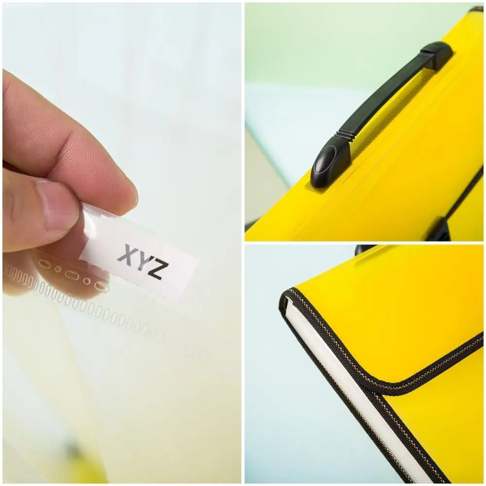 

13 Pocket Test Paper Storage Bag Waterproof Dustproof Handheld File Bag with Index Stickers Portable