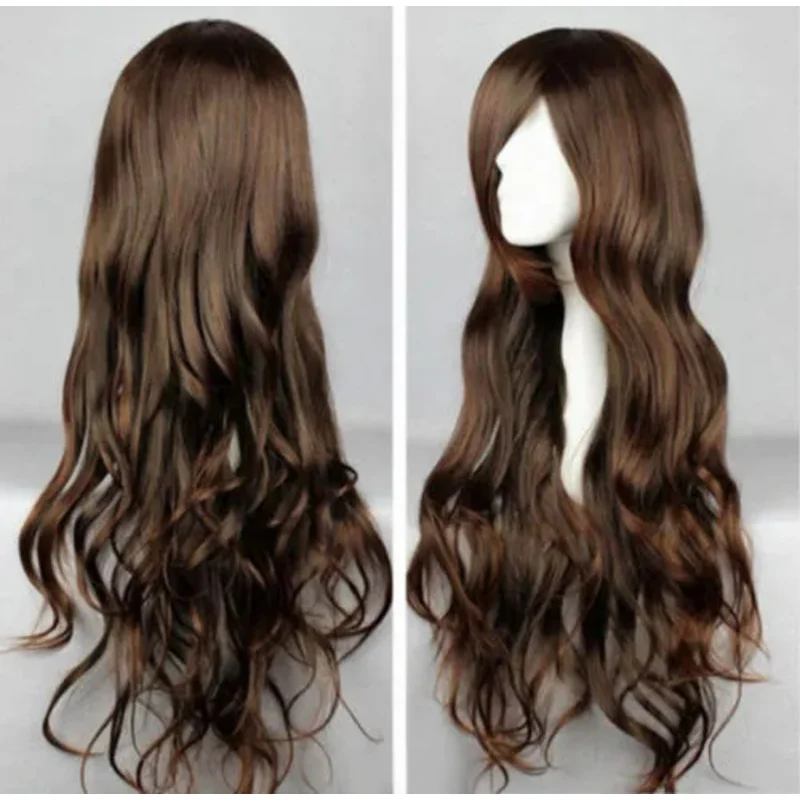 

New fashion long brown straight wasy women Lady girl cosplay hair wigs wigs cap