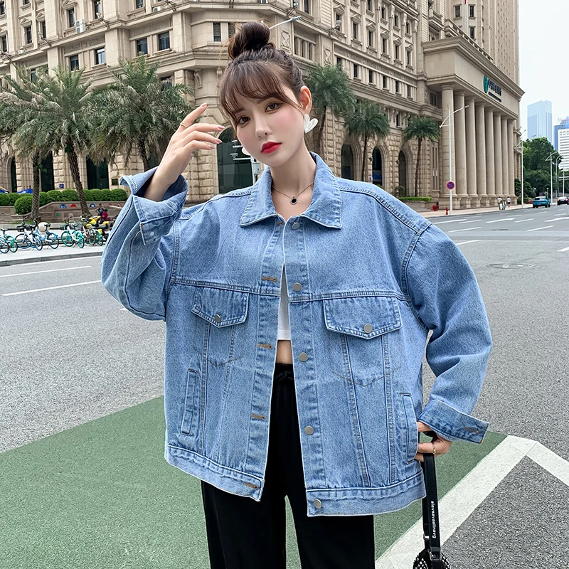 Retro Embroidered Denim Jacket Women Loose Bf Style Spring Autumn New Korean Version Versatile Jacket Top Ins Trendy