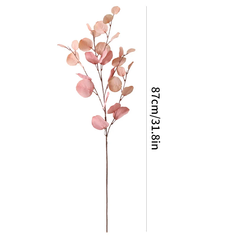 Autumn Artificial Plant Faux Leaves Eucalyptus Long Branch Home Wedding Decoration Silk Flowers Fake Plants Diy Table Decoration