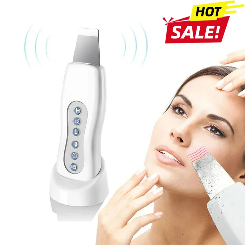 超音波スキンスクラバー ディープフェイシャルクリーナー イオンニキビ黒ずみ除去ピーリングシャベルクリーナー フェイシャルマッサージャー フェイスリフトマシン