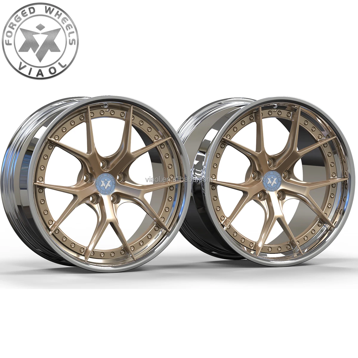 Viaol Custom 18 19 20 21 22 23 24 Inch Forged Deep Concave Two Piece Car Wheels 5x112 5x120 5x114.3 Fit for Passenger Car