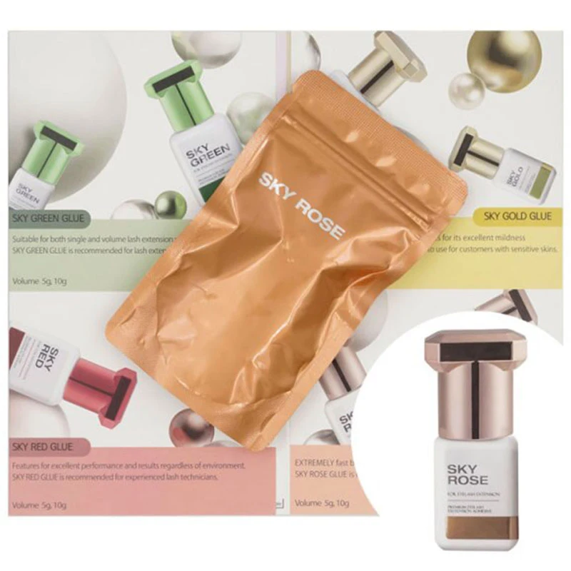 속눈썹 연장용 SKY 로즈 글루 10병 1초 속건 한국 정품 인조 속눈썹 글루 메이크업 도구 도매 접착제