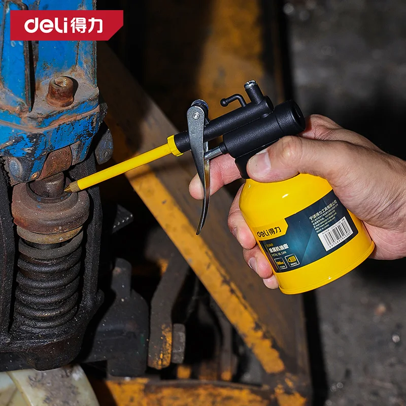 Brass Tip High Pressure Oil Can 180ml Metal Body Grease Injector Lubricating Gun for Car Bike Industrial Use
