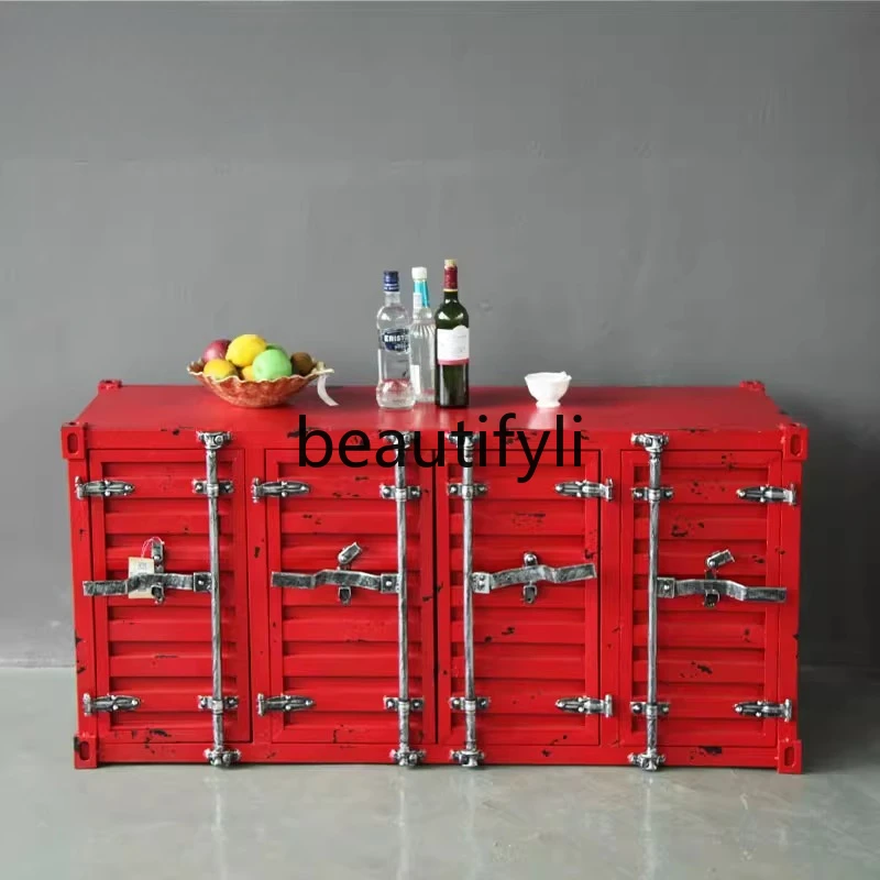 

Industrial style retro side cabinet container, wine cabinet creative storage, TV, side cabinet