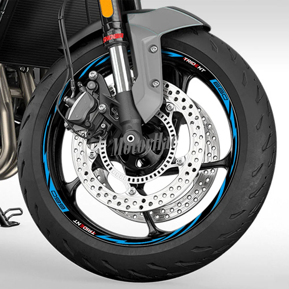 รถจักรยานยนต์ล้อสะท้อนสติกเกอร์ Rim Decals ลาย Hub เทปกันน้ำอุปกรณ์เสริมสำหรับ Triumph Trident 660 TRIDENT 660 2023