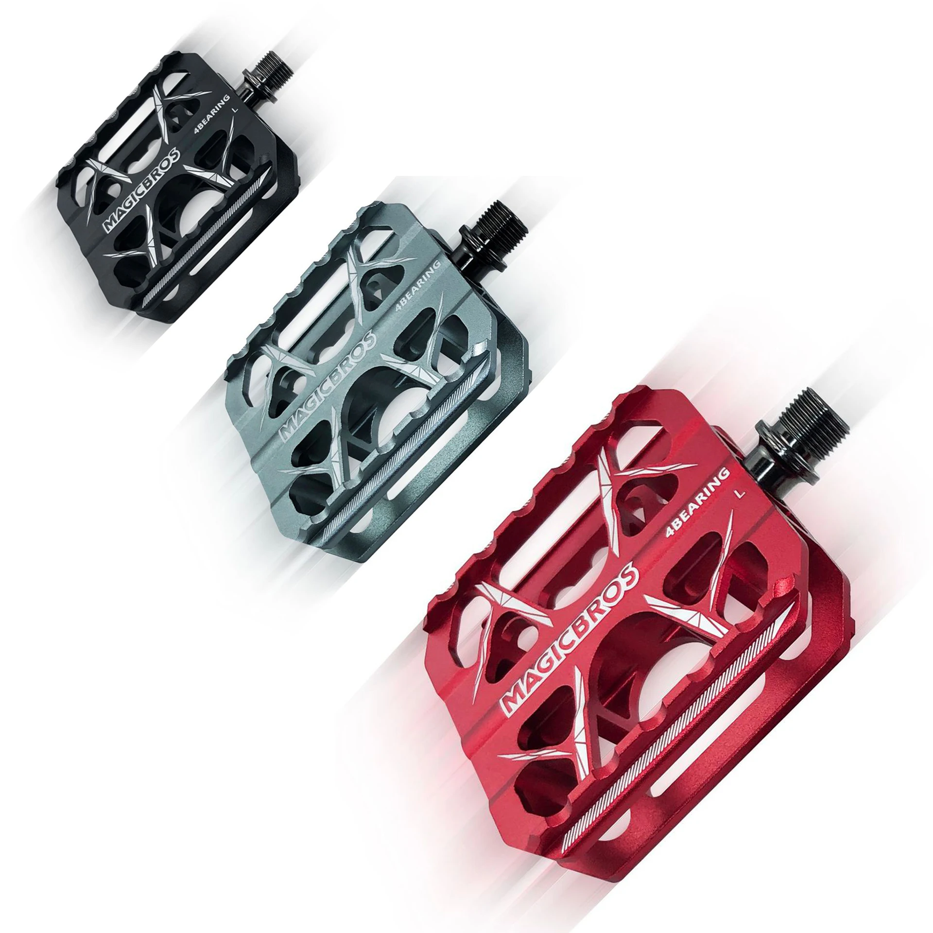 

A pair of Aluminum-Magnesium Alloy 4-bearing Bicycle Pedal Hollow Pedal Cycling Equipment for Mountain Bike & Road Bike