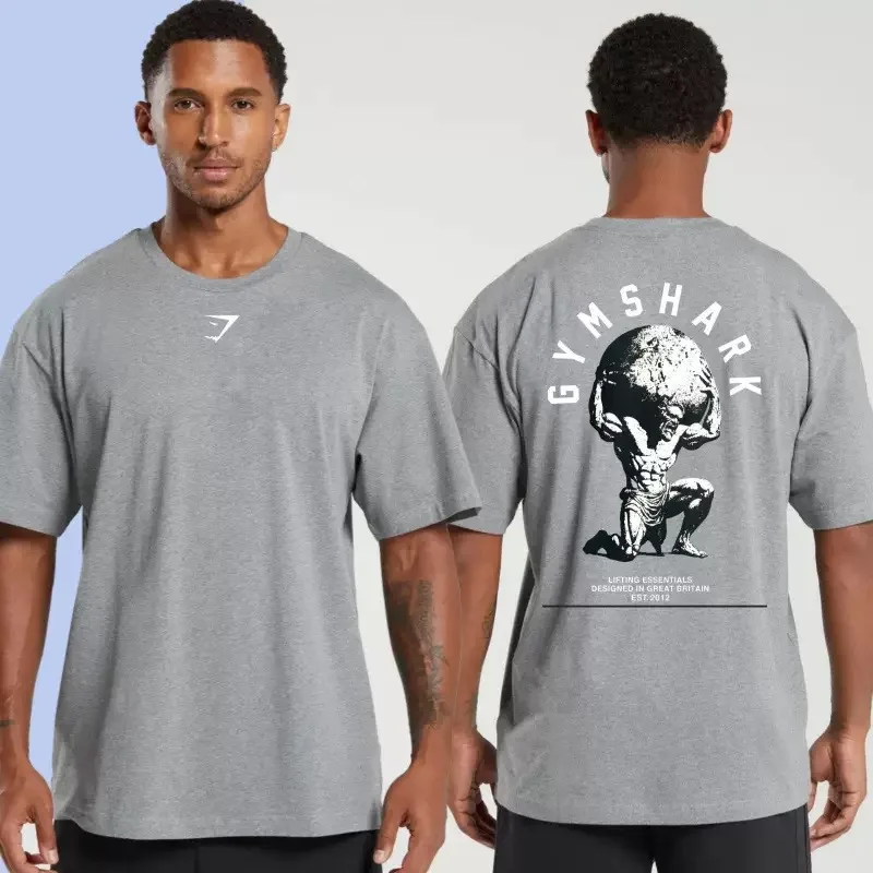 Hot selling GYMashaRK new running sports fitness T-shirt top, casual breathable fine sulfur cotton loose short