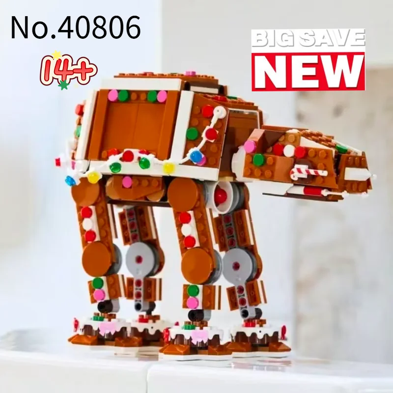 

New 697pcs Star Interstellar Conflict Ginger Bread ATAT Motorized Walker 40806 Building Block Model Toy Birthday Christmas Gifts