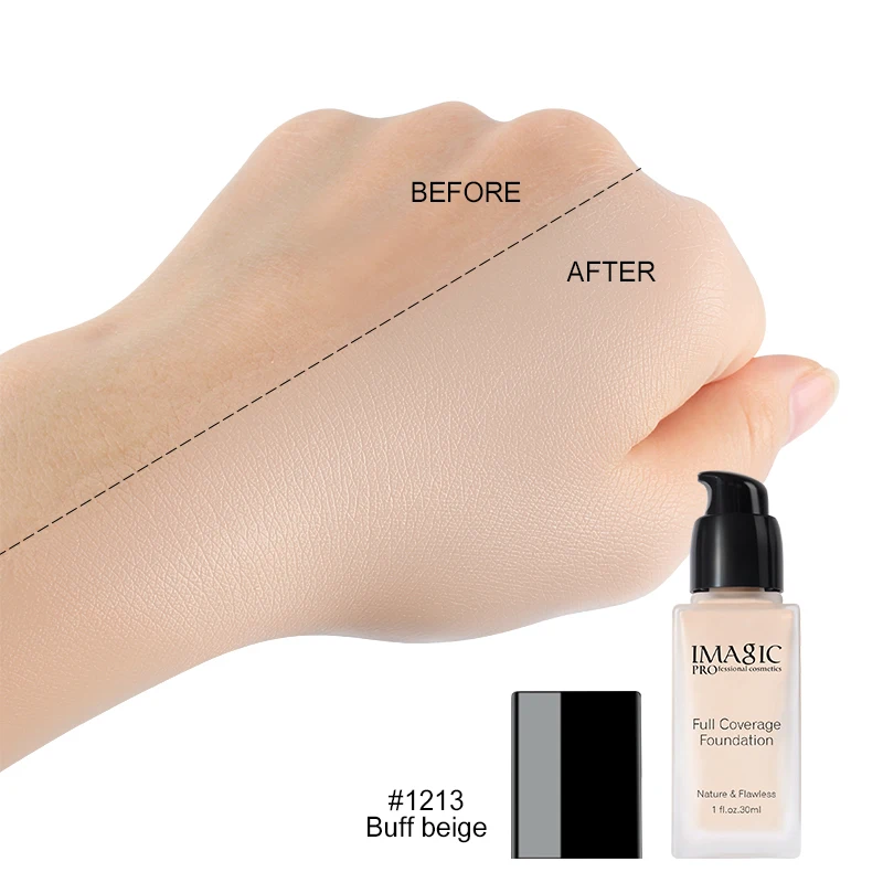 IMAGIC Liquid Foundation Matte Professional Facial Concealer Oil Control Waterproof Long Lasting Easy to Wear Moisturizing Makeu