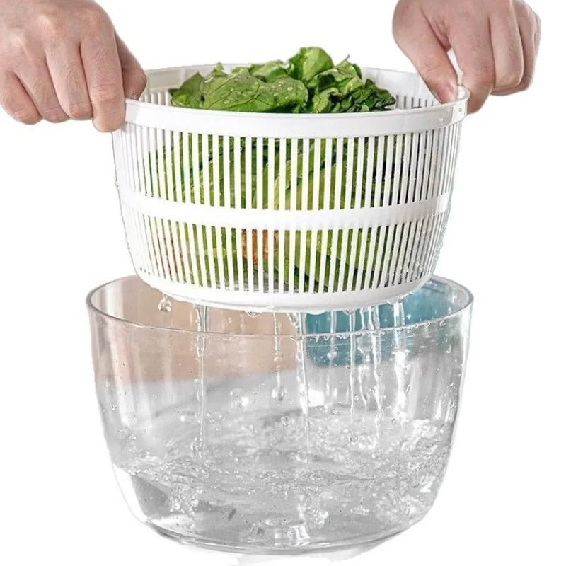 Vegetable Press Dehydrator, Salad Dryer, Vegetable Washing Basin, Water Drain, Manual Washing, Fruit Dehydration Artifact