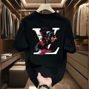 Kısa kollu tişört baskılı erkek, Kore Versiyonu, gençlik moda Trendinde son Derece Çok Yönlü Yarım Kollu, Hafif, Lüks, Gündelik, Trendler Erkek lüks tişörtün 6 büyük satışı-5 numara