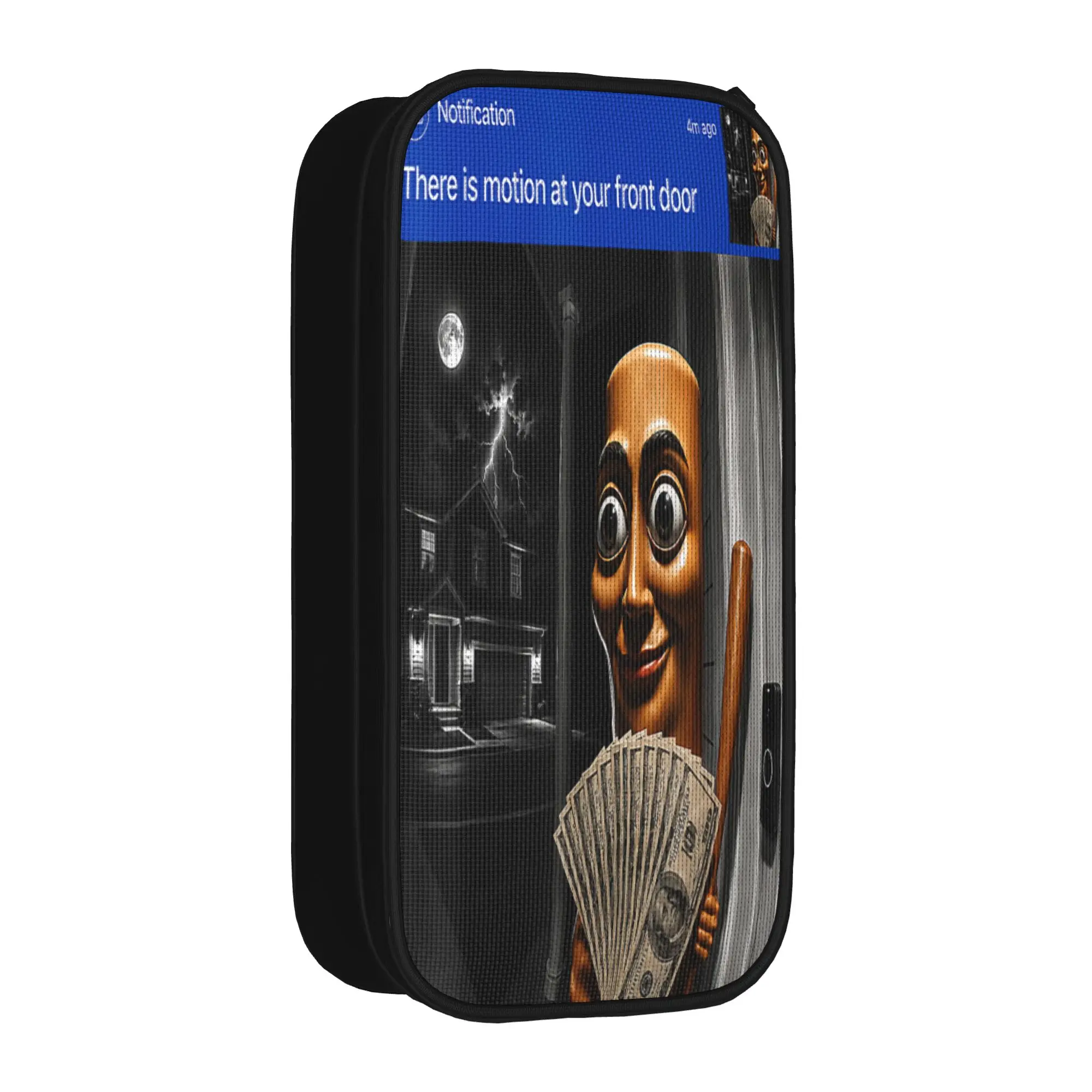 There is Motion at Your Front Tung Tung Tung Sahur Memes Pencil Case Zipper Pencil Box Girls Boys Vintage School Pencil Cases