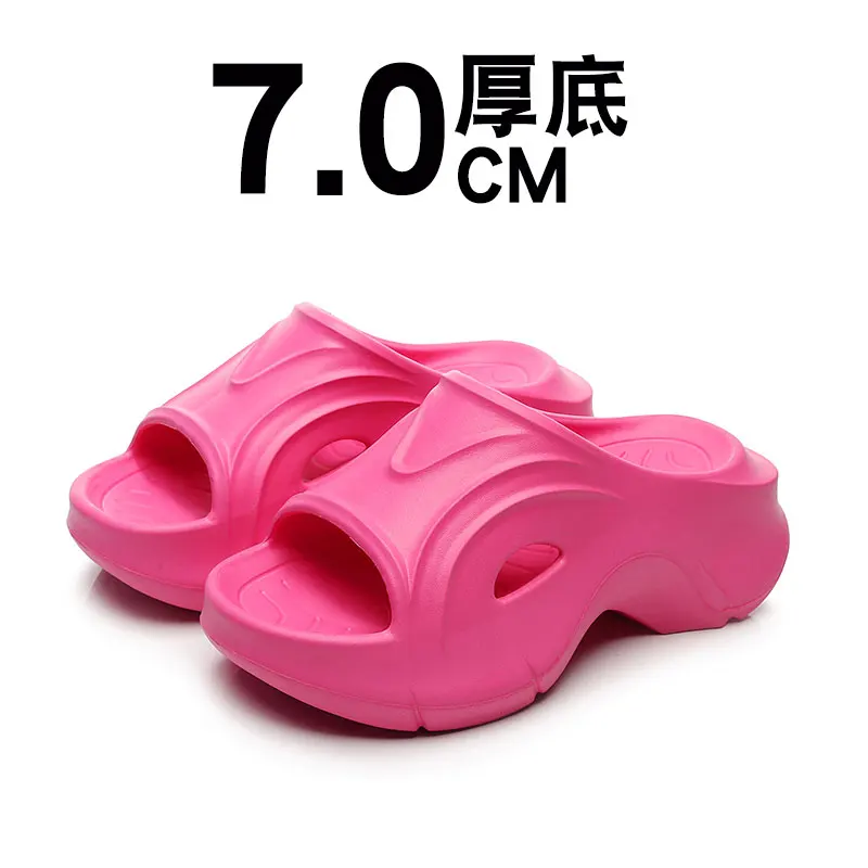 Women Slippers Brand Designer Fashion Integrated Slipper Female Lightweight Summer Casual Sandals Soft  Fashion Heightening Shoe