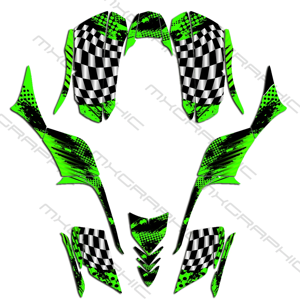 Complete Racing Graphic Decal Sticker Dekor For Kawasaki KFX700 KFX 700 2003 2004 2005 2006 2007 2008 2009