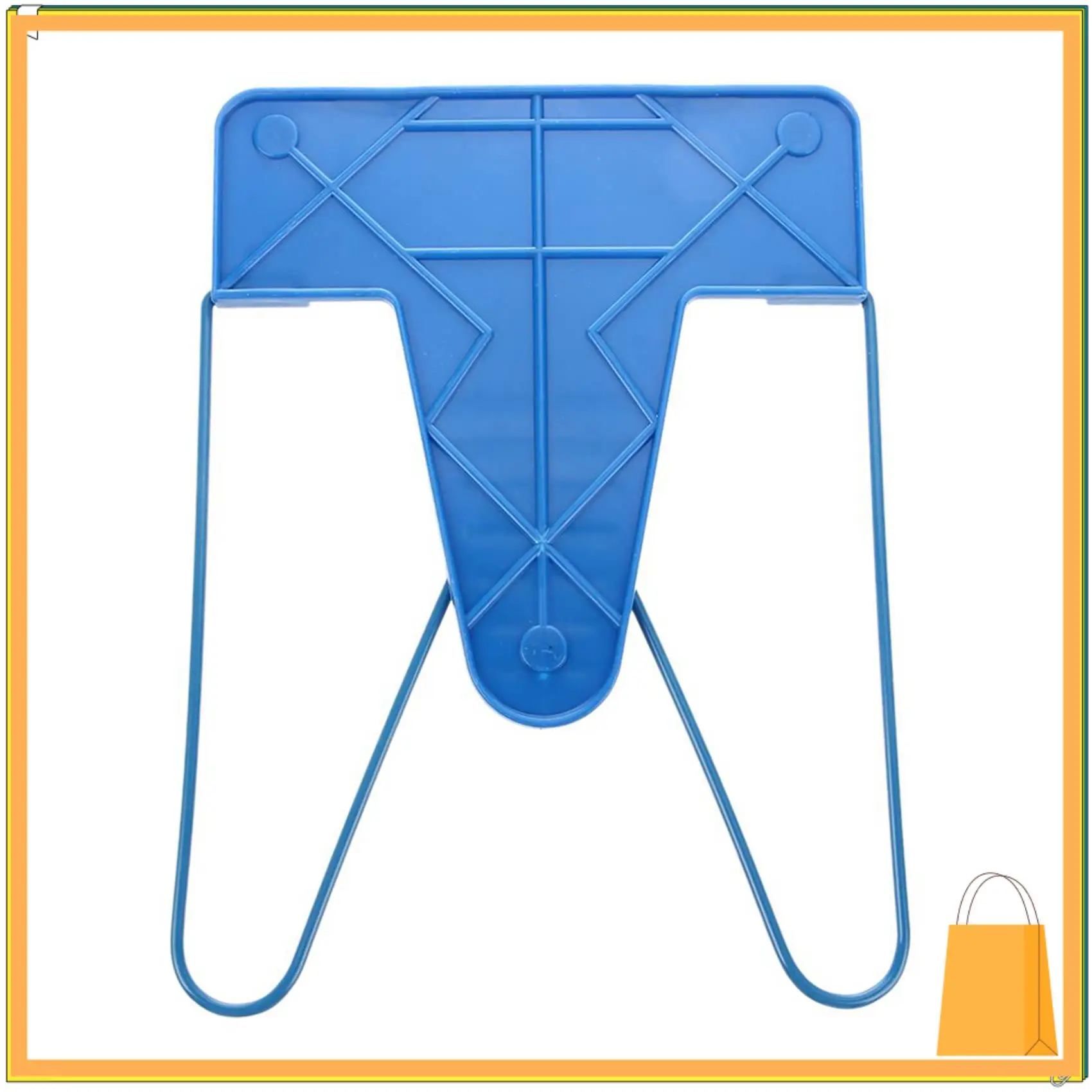 L52A-2Pcs Portable Foldable Adjustable Bookend Stand Reading Book Stand Document Holder Base Reading Book Shelf (Blue)22X16cm