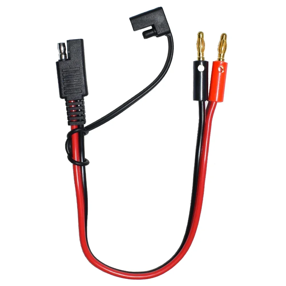 14AWG 30cm SAE to 4mm Bullet Banana Plugs Battery Charge Cable for Automobile and Solar Panel Charger Connector Cable