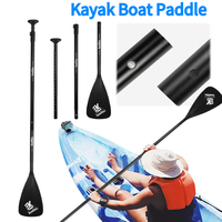 3-Piece Detachable SUP Paddle Adjustable Length SUP Surfpaddle Aluminum Alloy Single Head Paddle for Outdoor Water Sports