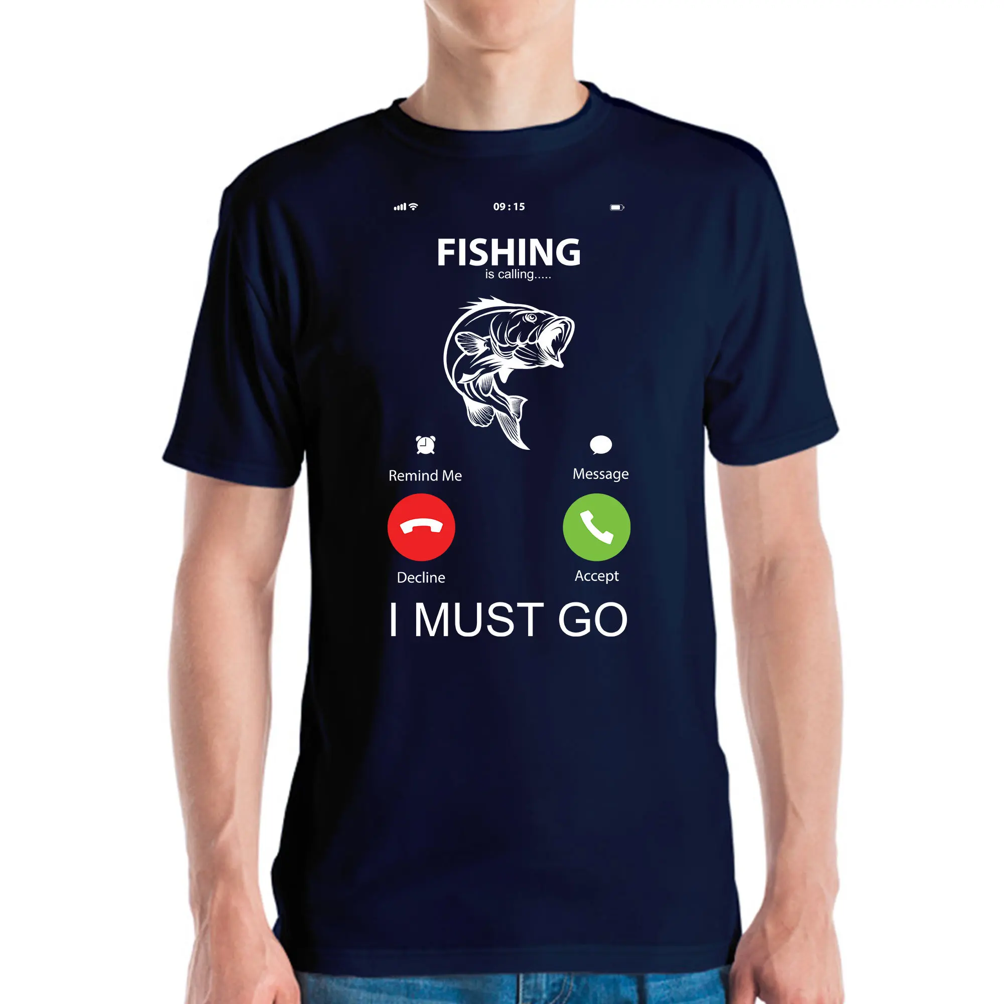 Funny Fishing Is Calling Me 3D Printed T Shirt Men Fashion Casual Top Short Sleeve Fishing Sailing Printed O Neck T-Shirt