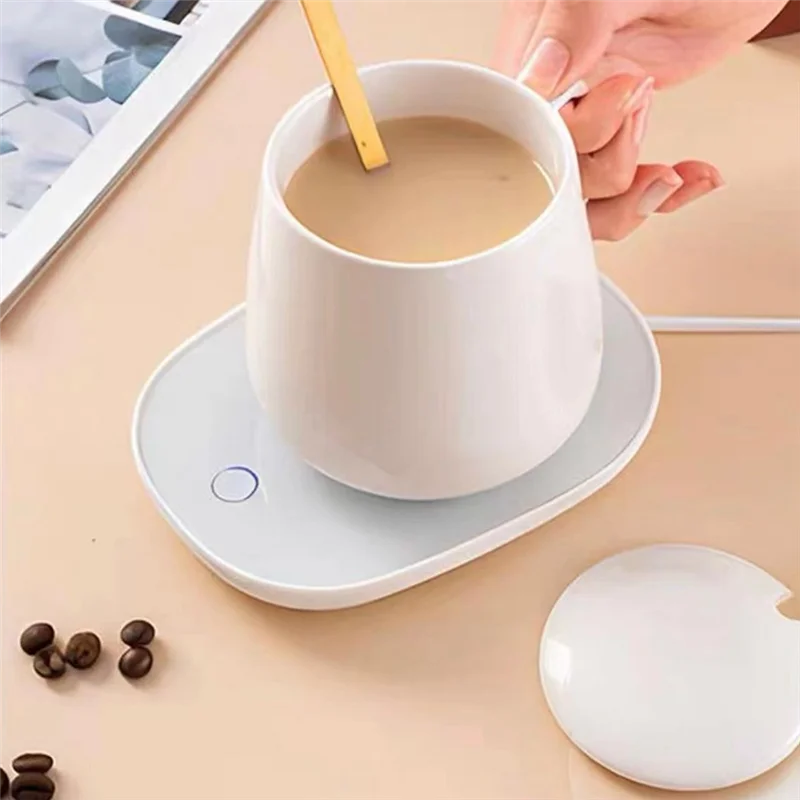 A74G-Coffee Thermostat Desktop Coffee Cup Thermostat Suitable For Coffee Lovers Candle Milk Tea Gift EU Plug