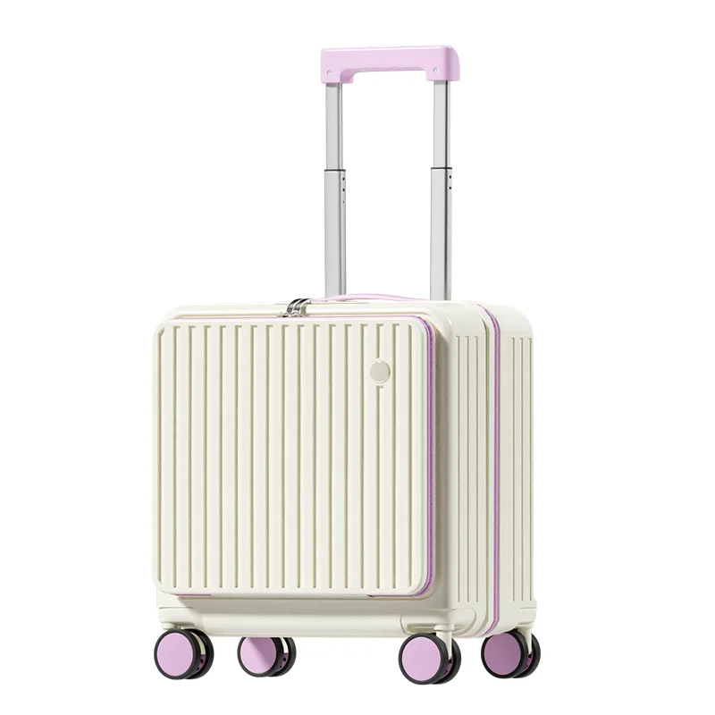18/20 Inch Compact Carry-On Suitcase Side Opening Travel Suitcase Multifunctional Thickened ABS+PC Trolley Case Small Luggage