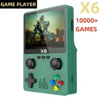 Consolas de videojuegos X6 con pantalla IPS de 3,5 pulgadas, videoconsola portátil con Joystick Dual, 11 simuladores, GBA, para niños