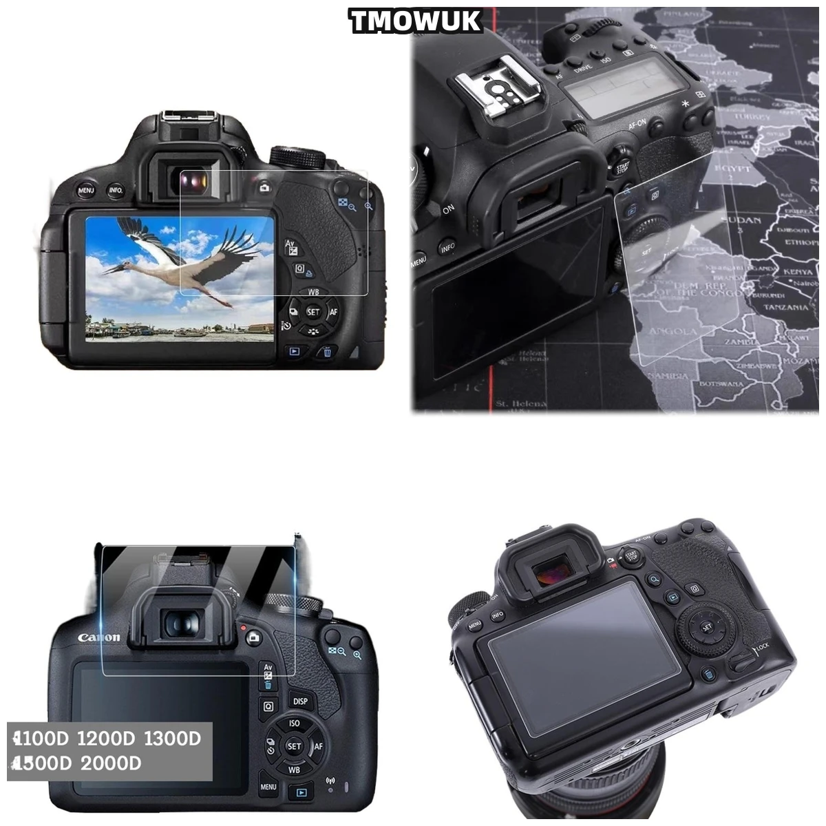 

For Canon 1200D 1300D 1500D 2000D Anti-Scratch 9H Hardness Tempered Glass Screen Protector HD Clear DSLR Camera Film