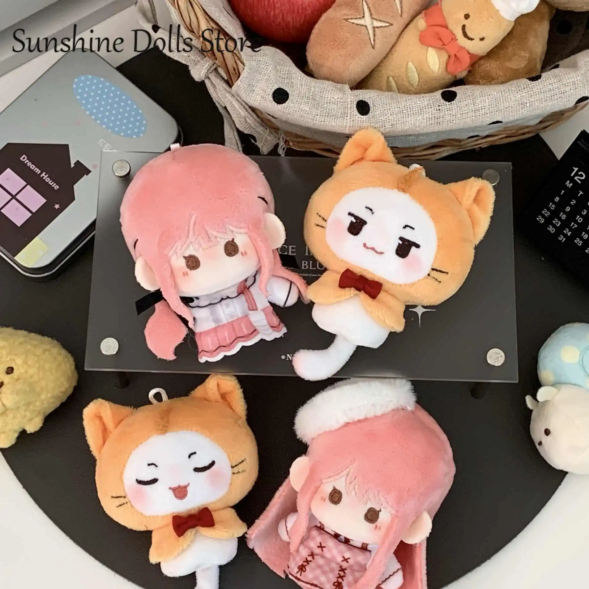 

8cm Anime Shining Nikki Idol Pink Printed Body Mini Finger Puppet Plush Doll Figures Dolls Pendant Keychain Toys Plushie Gift